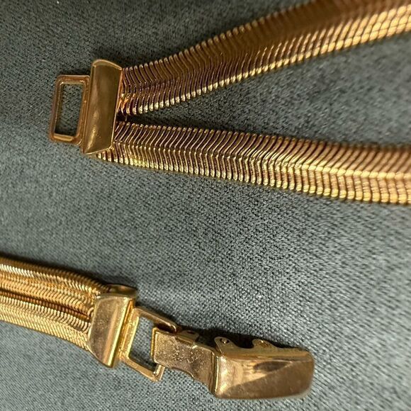 Chunky Gold Triple Strand Knot Necklace Vintage Statement Bold Elegant - Picture 5 of 15